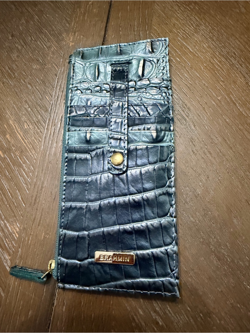 Brahmin Credit Card wallet in Mineral Blue